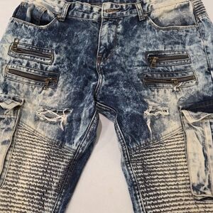 Men's Distressed Blue Jeans